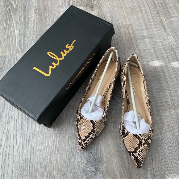 NWT Lulus Snake Print Low Pointed-Toe Heels - Picture 6 of 8